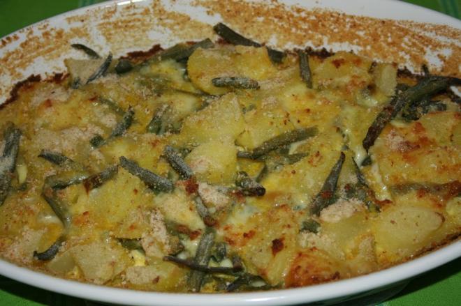 Torta di patate e fagiolini