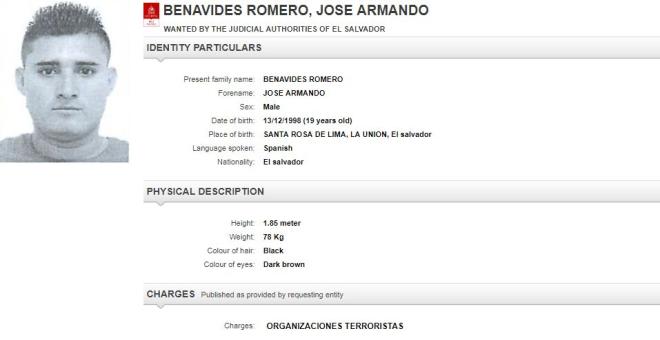 Jose Armando Benavides Romero, 13/12/1998 (19 years old)