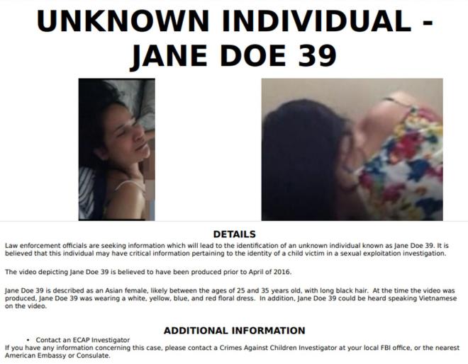Unknown Individual - Jane Doe 39