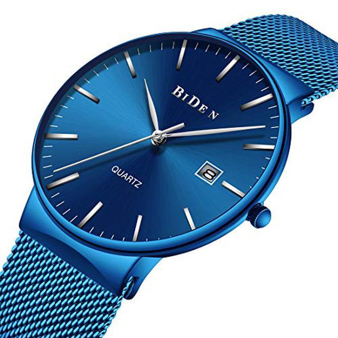 BIDEN Mens Ultra Thin Watch Blue