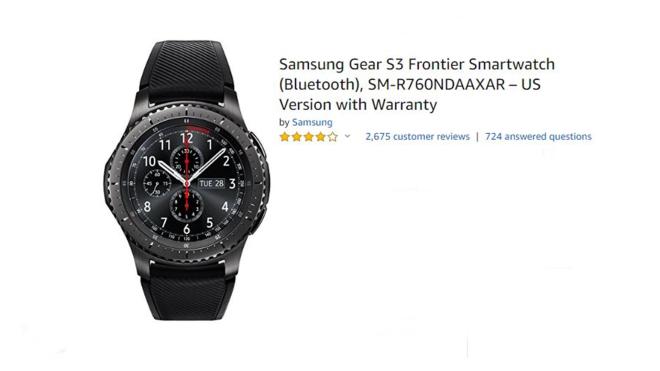 Samsung Gear S3 Frontier Smartwatch 