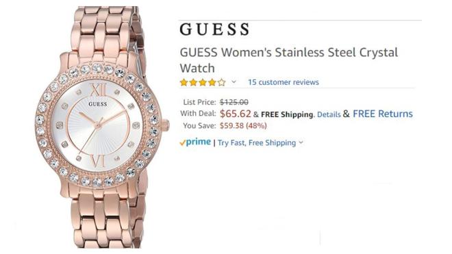 GUESS Women's Stainless Steel Crystal Watch