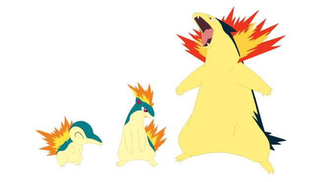 Cyndaquil, Quilava e Typhlosion
