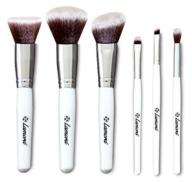 Lamora Powder Make Up Brush Set White