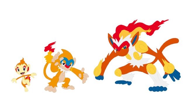 Chimchar, Monferno e Infernape