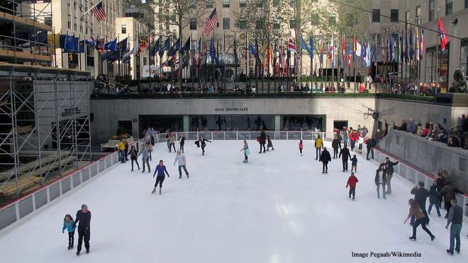 Ice skating at Rockefeller Center, New York