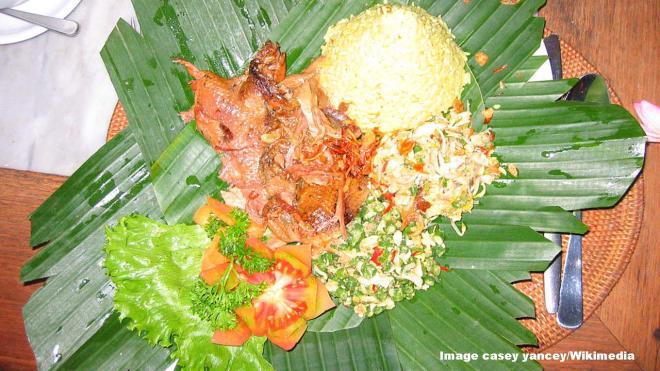 Bebek Betutu (Spicy roasted or steamed duck)