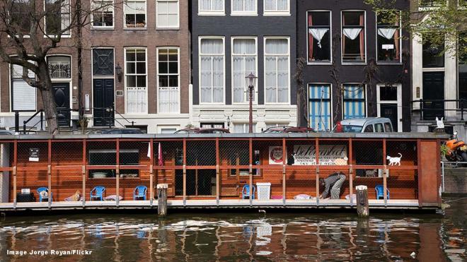 De Poezenboot (The Cat Boat) - Singel 38 G, Amsterdam, Netherlands