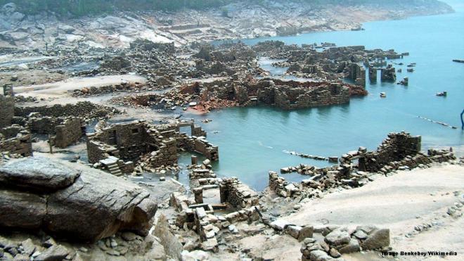The submerged village of Vilarinho da Furna, Portugal