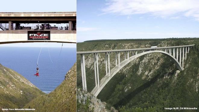 Bloukrans Bridge, Western Cape, South Africa - 216 metres (709 feet)