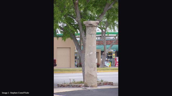 The Haunted Pillar, 5th and Broad Street, Augusta, Georgia, USA