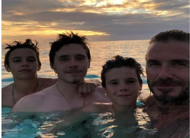 David Beckham e Brooklyn, Romeo e Cruz