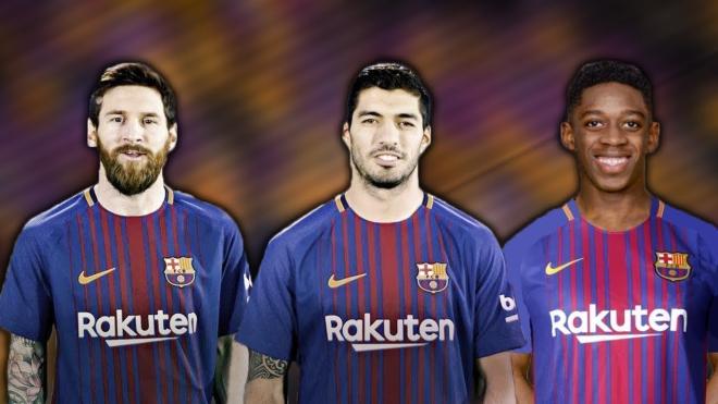 Messi-Suarez-Demb&eacute;l&eacute; (49 buts)