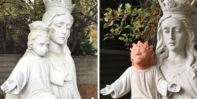 Est&aacute;tua da Virgem Maria com o menino Jesus