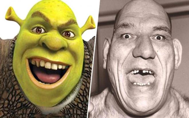 Shrek e o lutador Maurice Tillet