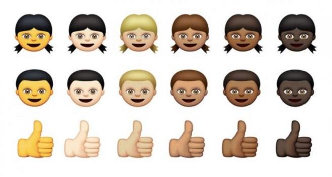 Os tons das cores dos emojis