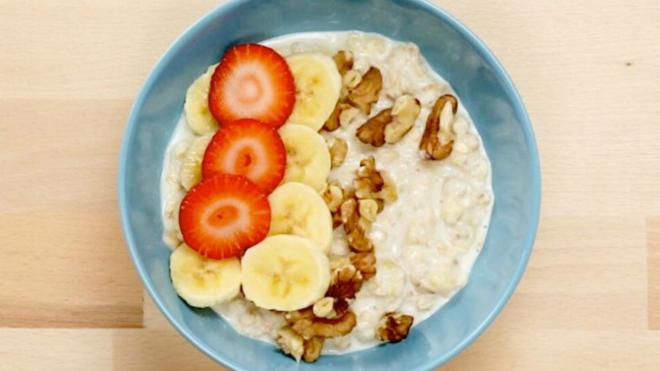 Aveia, banan e nozes