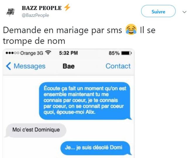 Une demande par sms