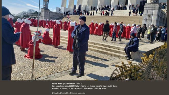On guard at the Washington Monument