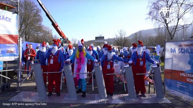 The crowd gathered for the record attempt