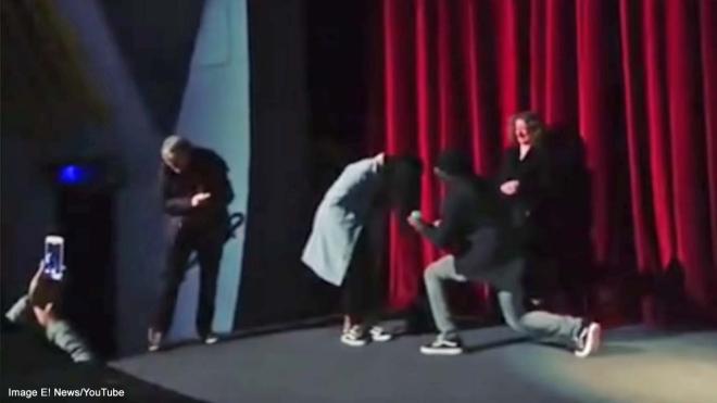 The proposal was caught on camera