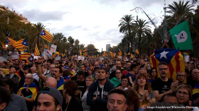 Demonstrations in Barcelona and Catalan region in Spain