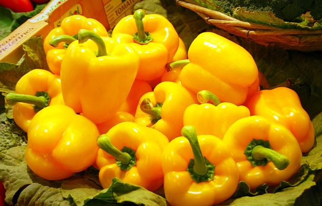 Los pimientos amarillos