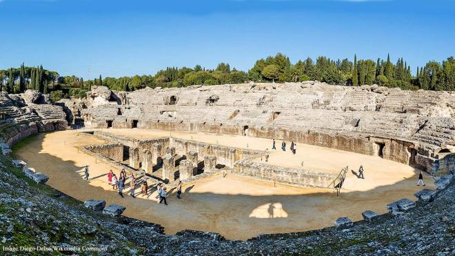 Amphitheater of the ancient roman city of Italica, Santiponse, Seville