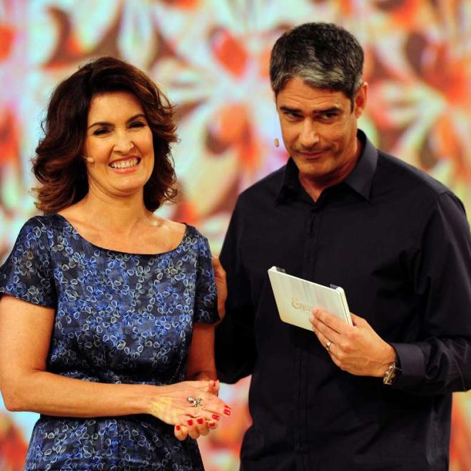 F&aacute;tima Bernardes e Willian Bonner