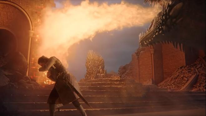 Drogon burns the Iron Throne