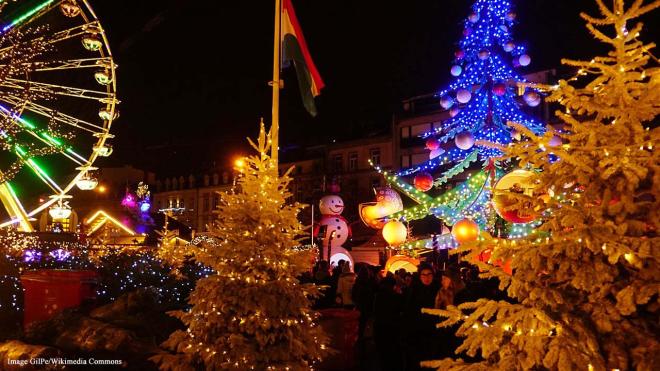 &lsquo;Wantermaart&rsquo; (Winter Market) in the Place de la Constitution Luxembourg