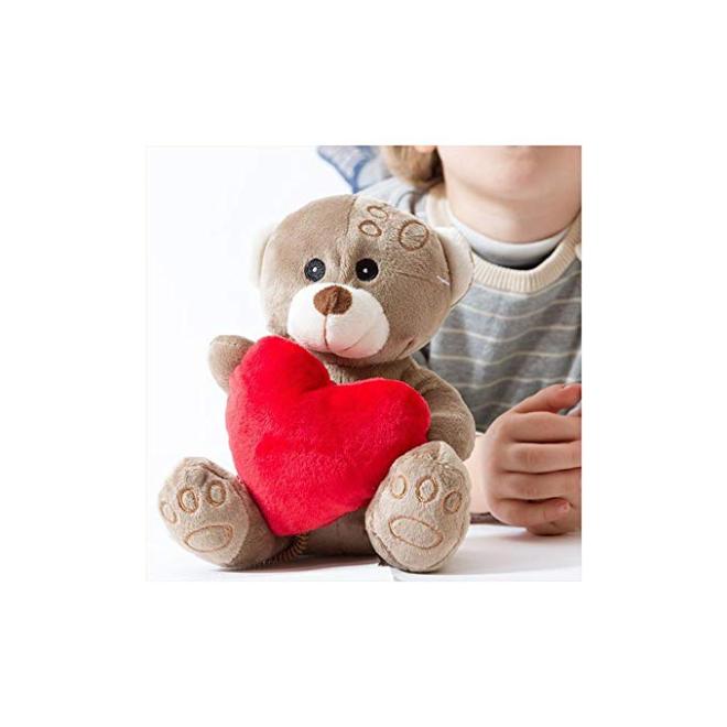 Un morbido peluche con un cuore