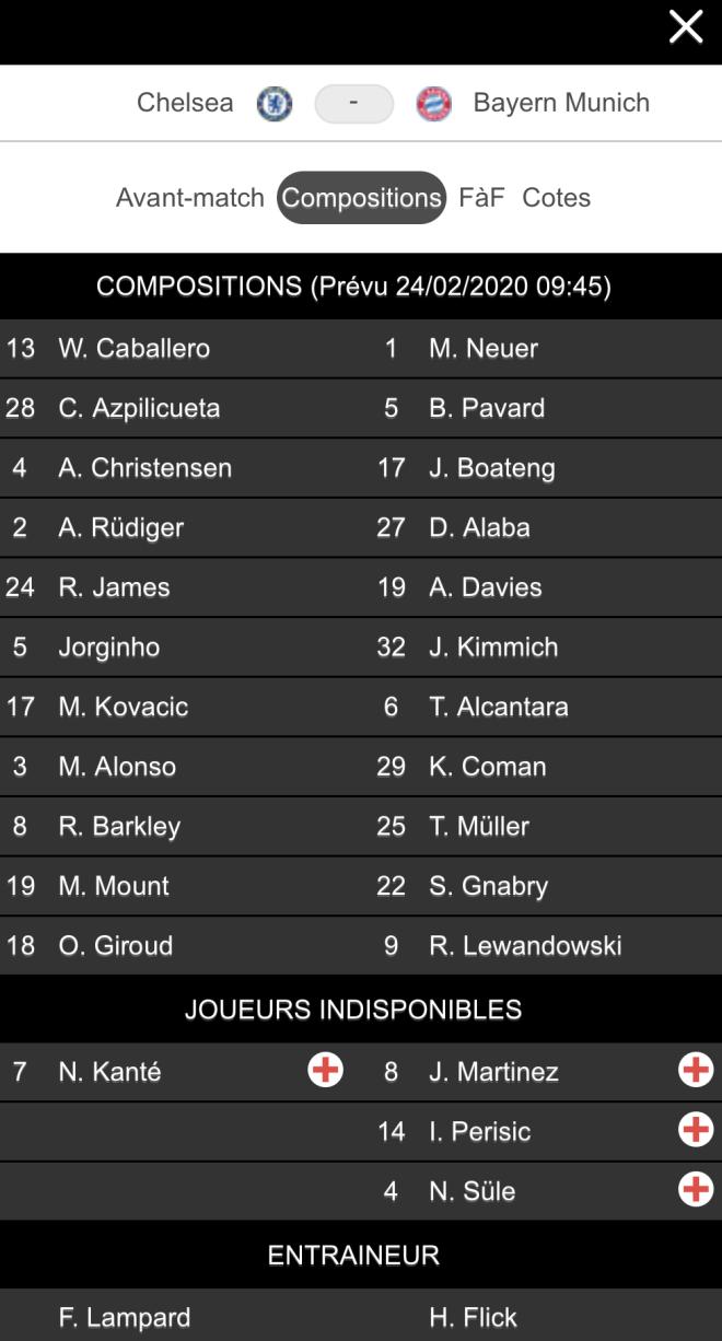 Chelsea - Bayern Munich