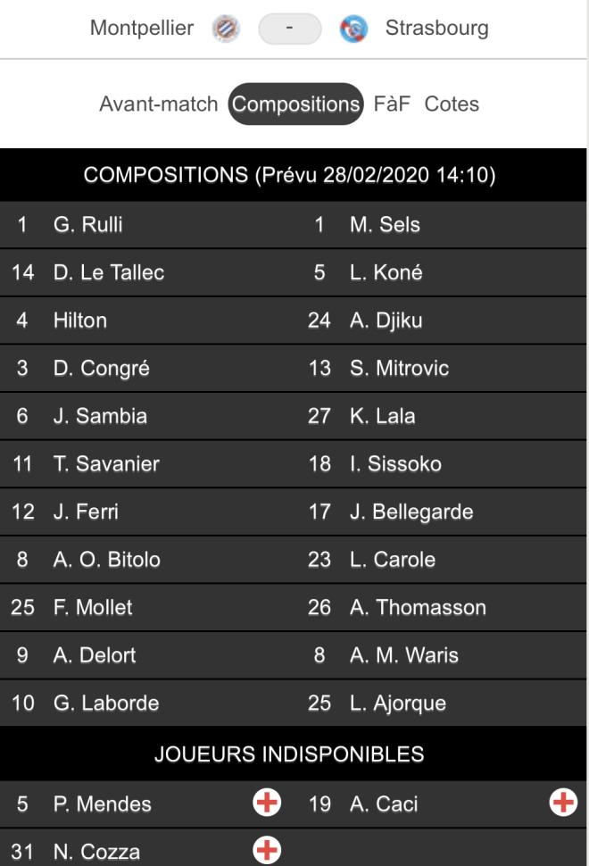 Montpellier - Strasbourg