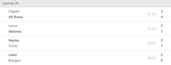 Seulement 4 rencontres disput&eacute;es 