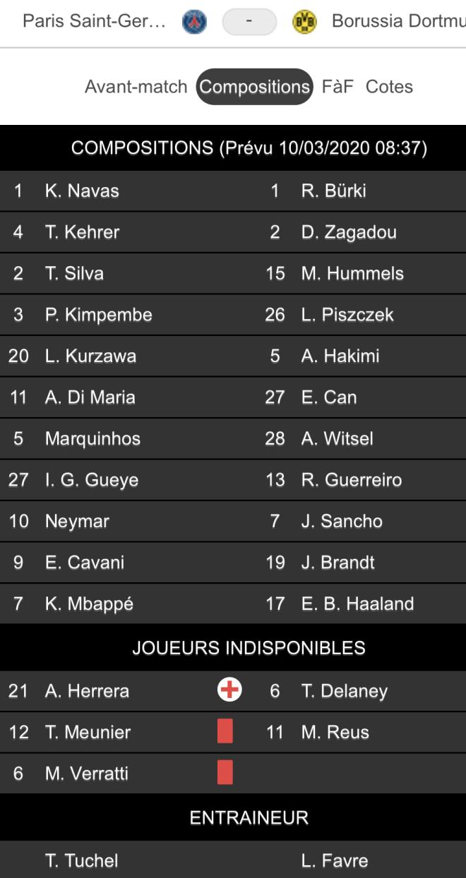 PSG - Borussia Dortmund 