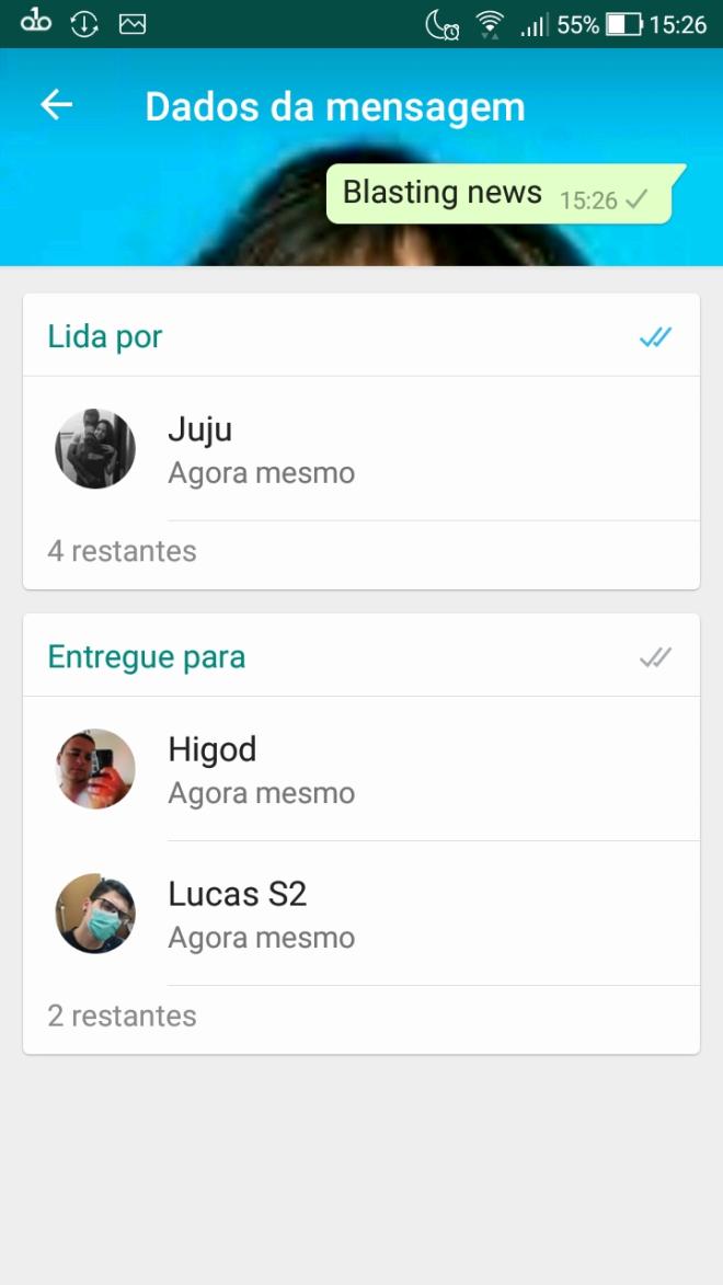 Veja quem leu a sua mensagem em um grupo