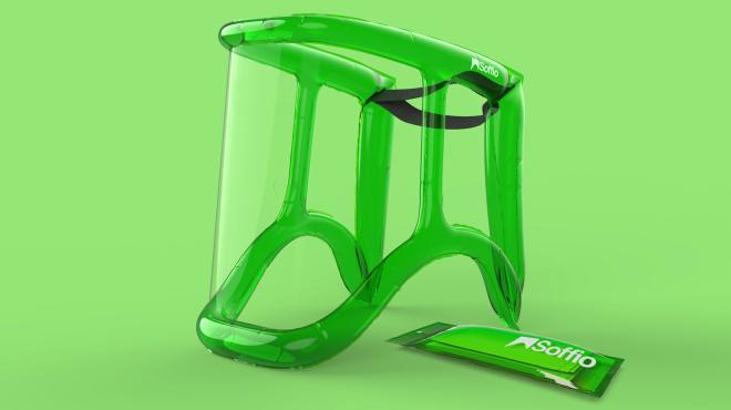 Protector facial inflable para socializar despu&eacute;s de la pandemia