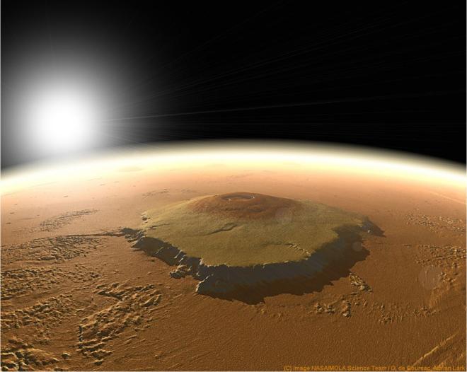 L'Olympus Mons, la montagna vulcanica
