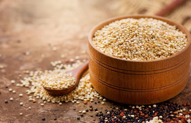Los granos de quinoa