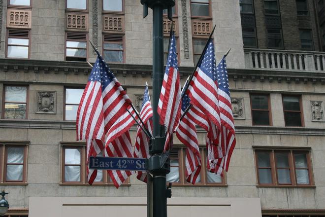 Topos con la bandera americana