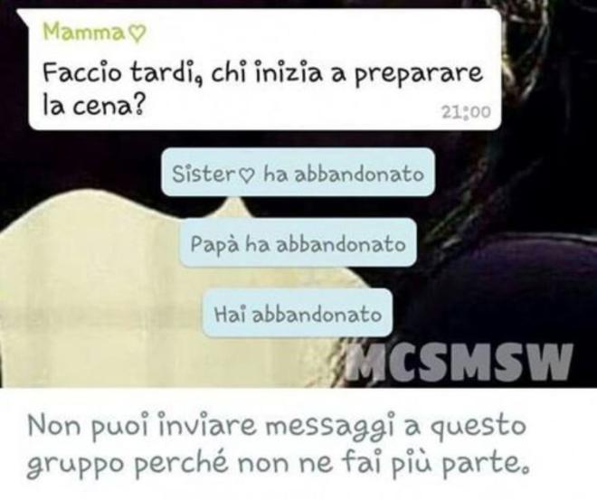 Chat tra una madre e il resto della famiglia