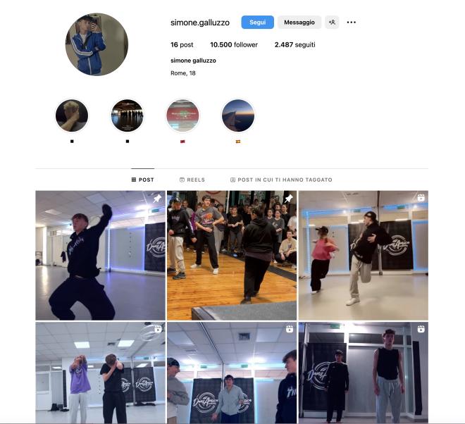 Qual &egrave; il profilo Instagram di Simone Galluzzo?