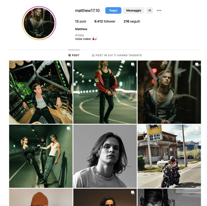 Qual &egrave; il profilo di Matthew su Instagram?