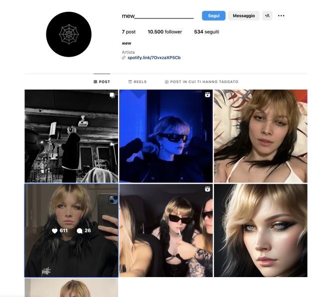 Qual &egrave; il profilo Instagram di Mew?