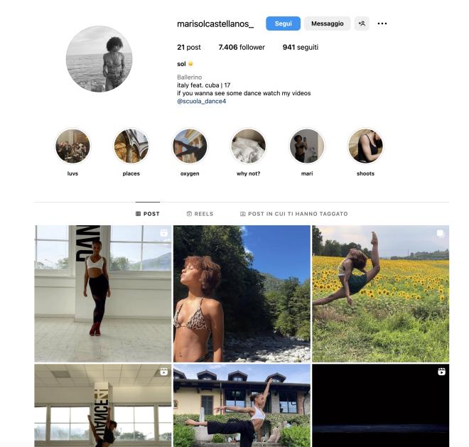 Qual &egrave; il profilo Instagram di Marisol Castellanos?