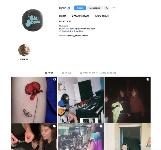 Qual &egrave; il profilo Instagram di Lil Jolie?