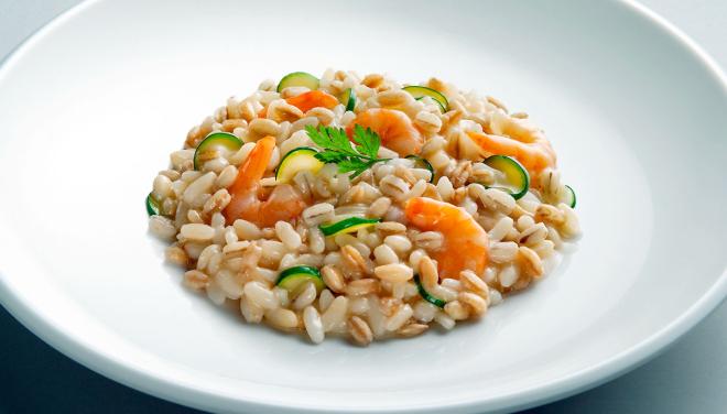 Insalata di farro e gamberi