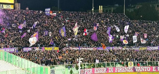 La curva Fiesole contro la Juventus