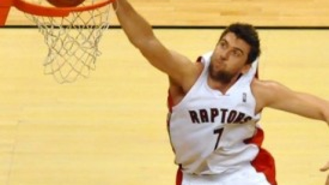 Andrea Bargnani quando giocava nei Raptors